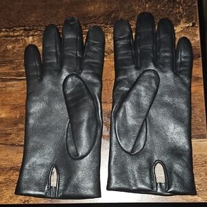 Black Leather Coach Gloves